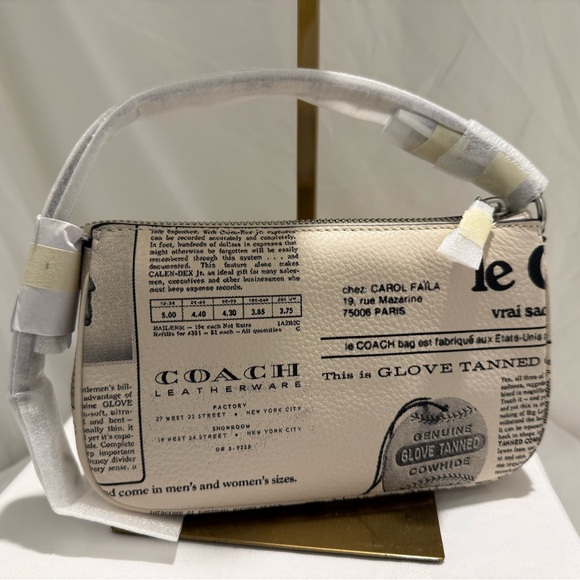 NWT Coach Nolita 19 With Newspaper Print CDC27 w/ Courier Bag Print in front - Picture 3 of 12